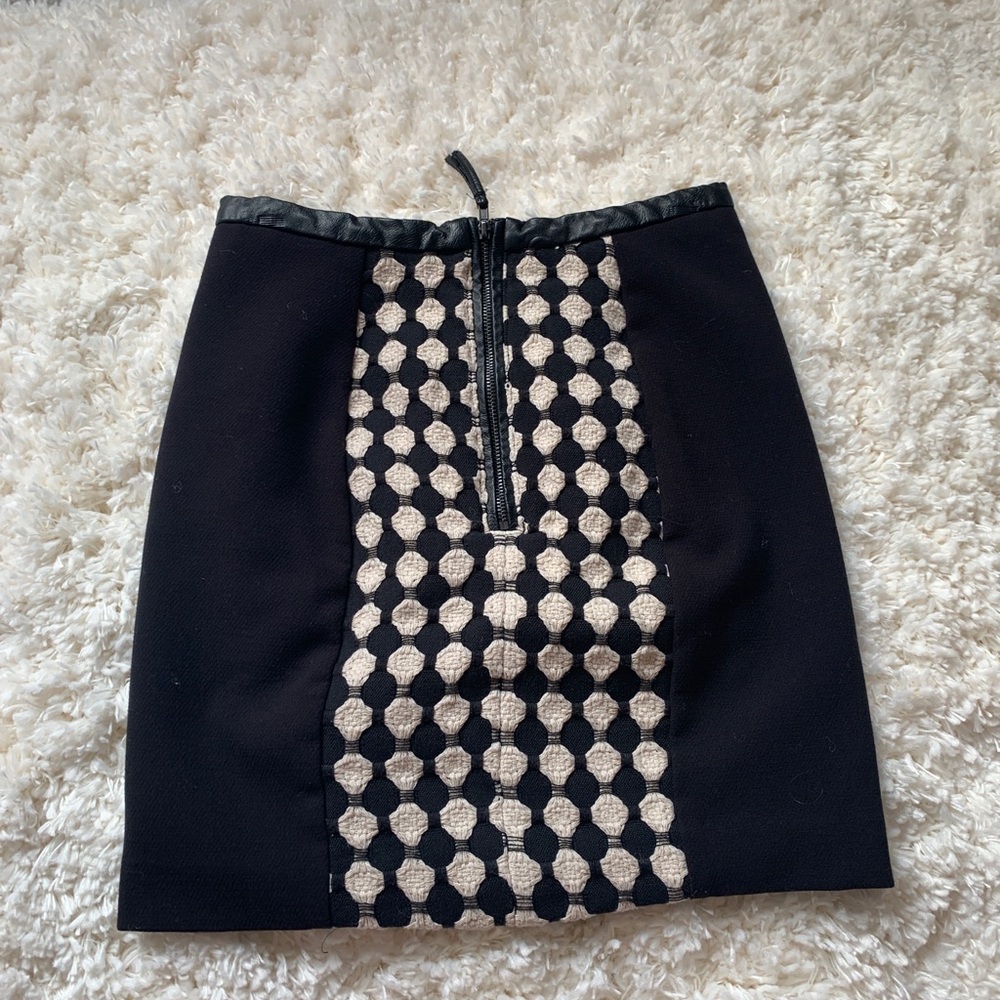 H&M black & white tweed faux leather pencil skirt - Picture 5 of 10